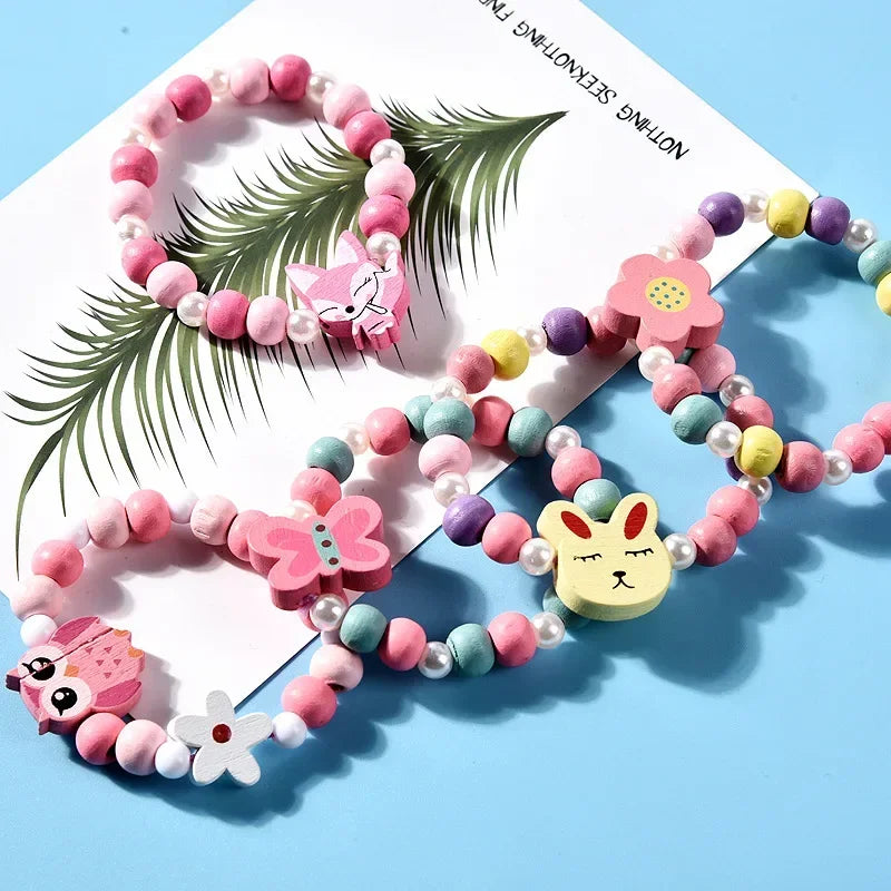 Girl Beads Toys Necklace and Bracelet Set for Girls | Unicorn Princess Jewelry Gift
