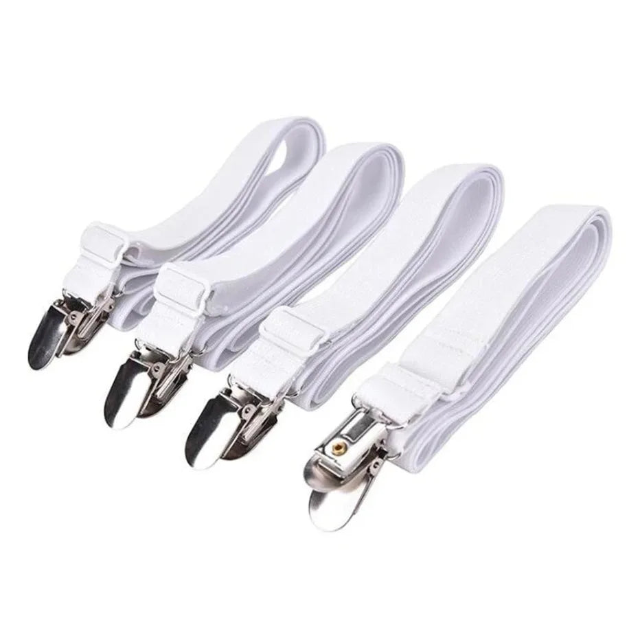 Bande de fixation élastique pour drap de lit 4 pièces/ensemble pinces pour drap de lit ceinture réglable support de couvertures