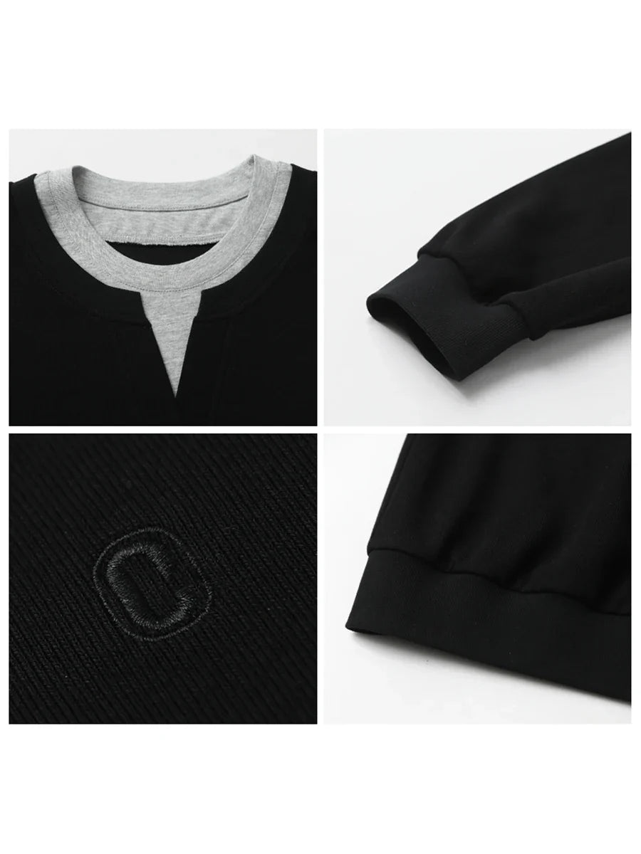CHIC VEN Korean Women Sweatshirts Loose Casual New Contrast Splicing Hoodie Female Top Woman T Shirt Pullover Spring Autumn 2025