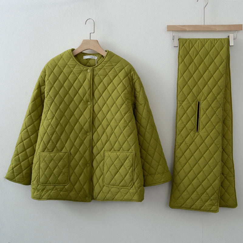 Women Autumn Winter Scarf Jacket Warm parka