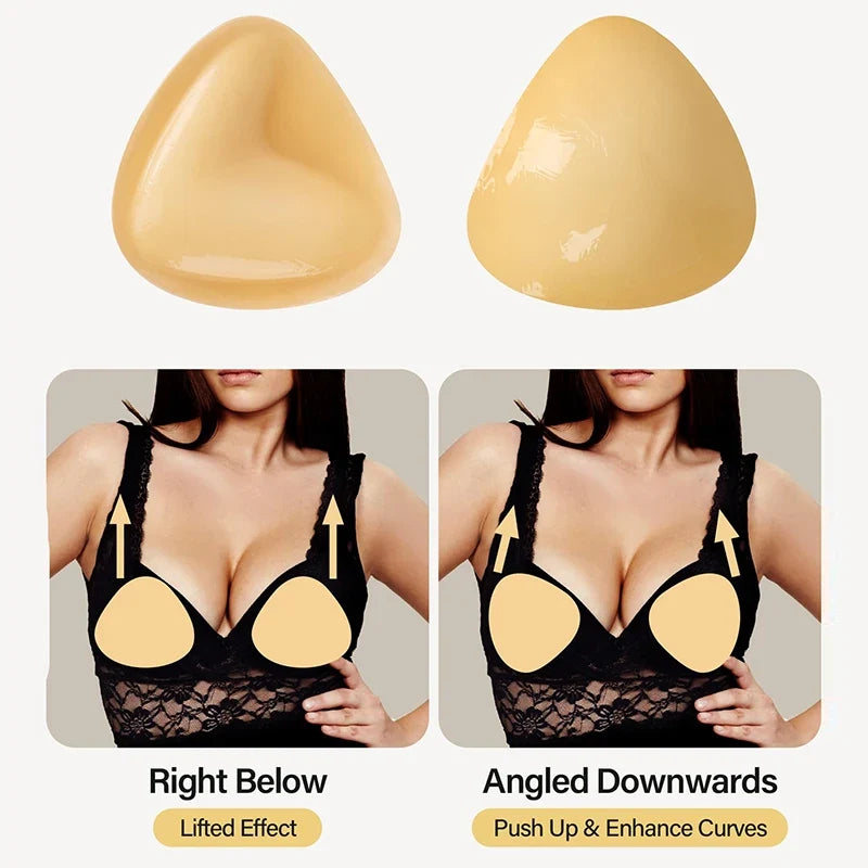 Double-Sided Sticky Bra Pads Women Summer Ultra Instant Push Up Bra Pads Reusable Padded Inserts Strapless Lift For Swimsuit