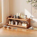Simple Tiers Desktop Storage Rack Compact Space-saving Wood Tabletop Stand Multi-functional Sturdy Desk Bookshelf Seasoning