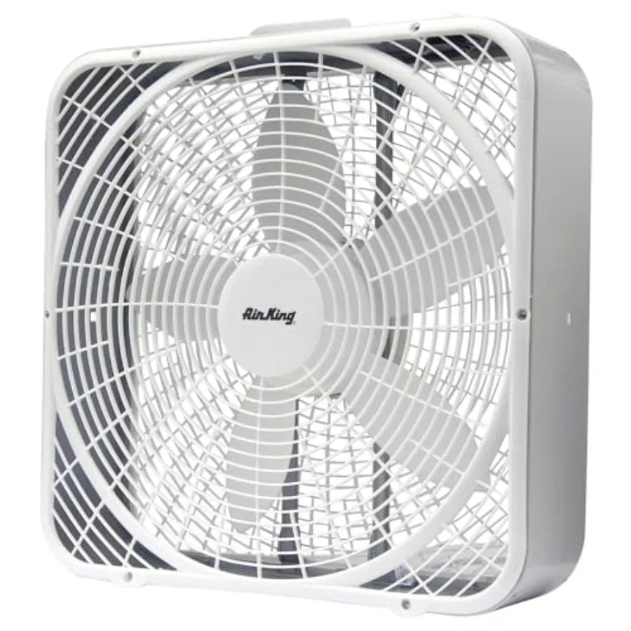 Box Fan Three Speed ABS Housing Quiet Remote Energy Efficient