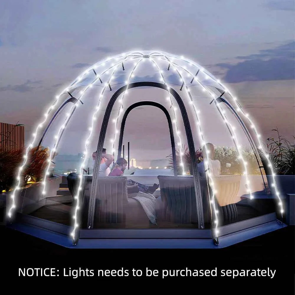 8-10 Person Transparent Bubble Dome Tent - Weatherproof Garden Party Gazebo