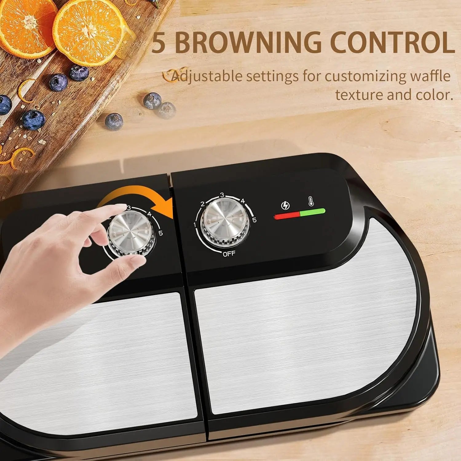 Belgian Waffle Maker 1400W For Breakfast And Snacks
