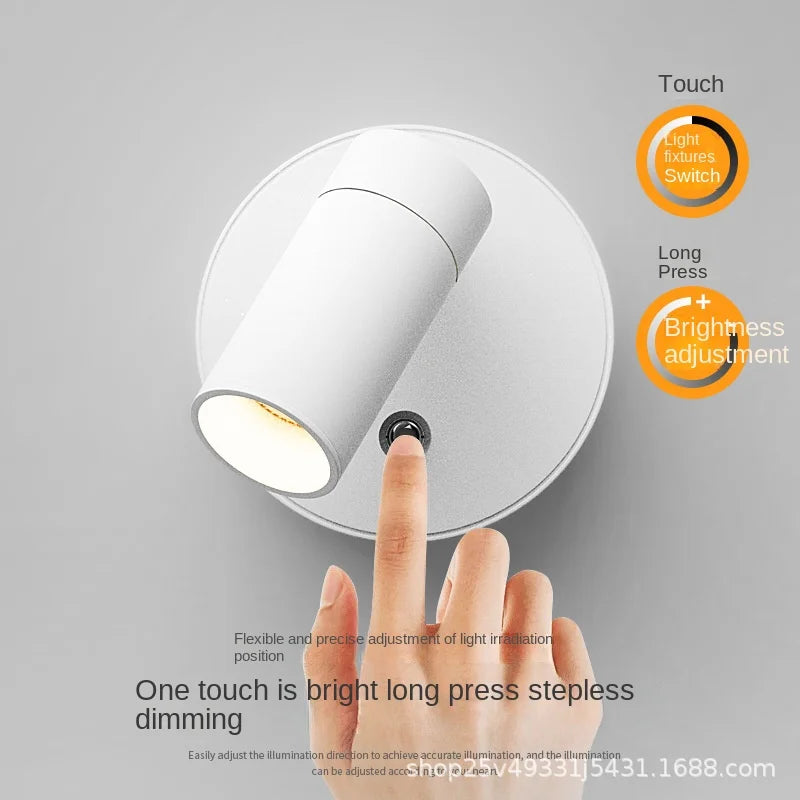 Adjustable Wall Light with Remote Control USB Rechargeable Bedside Reading Wall Lamp COB Touch Control Warm Light for Bedroom