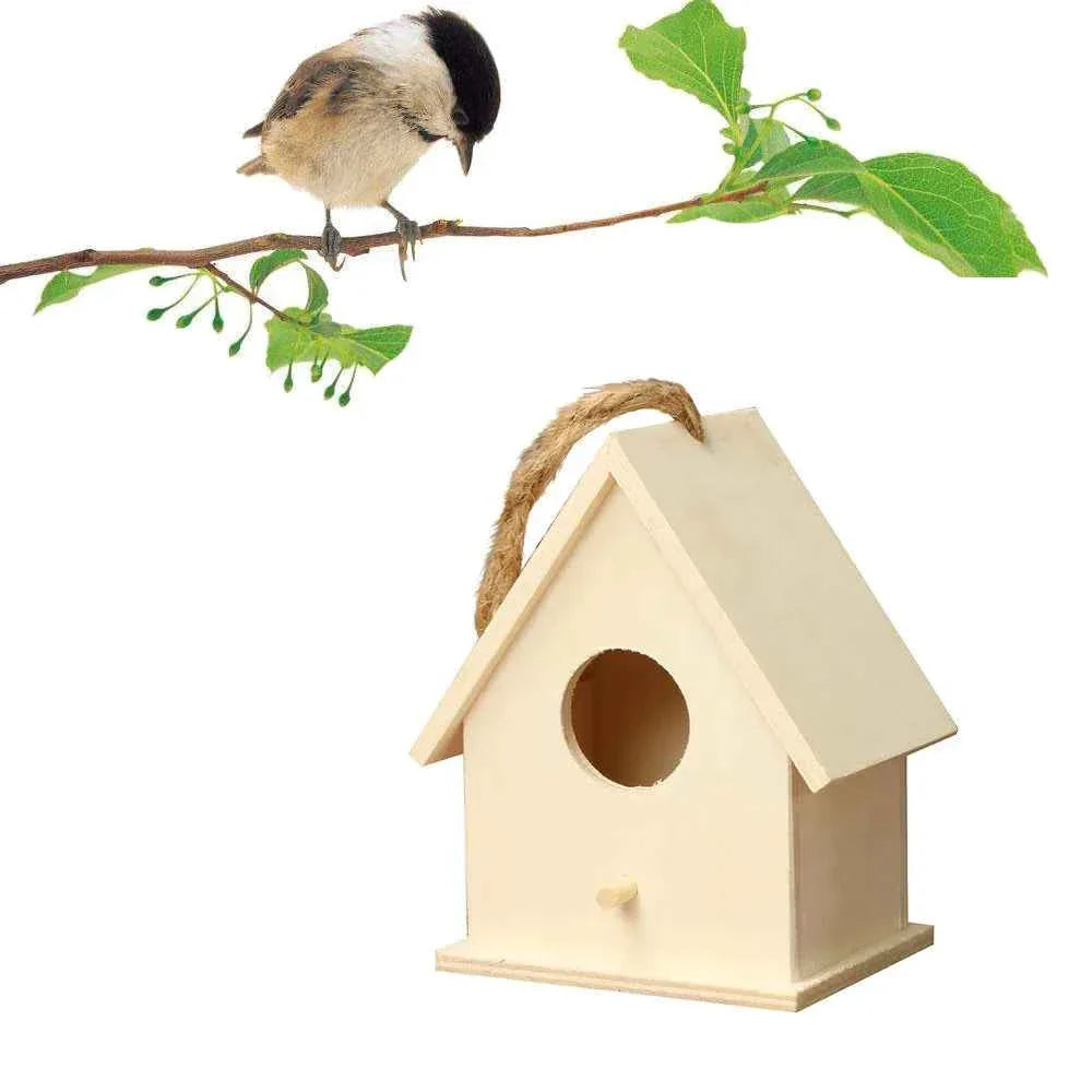Cage Garden Wooden Bird Outdoor Hanging Bird Nest Birdhouse Accessories Box Garden Pet Yard Cages Bird Decoration Creativity