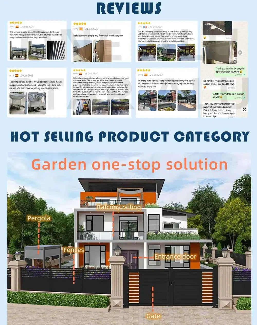 Bioclimatic Aluminum  Pergola 3x4m/10x13ft Manual flip louvered roof with  roller blinds  gazebo canopy carport garden