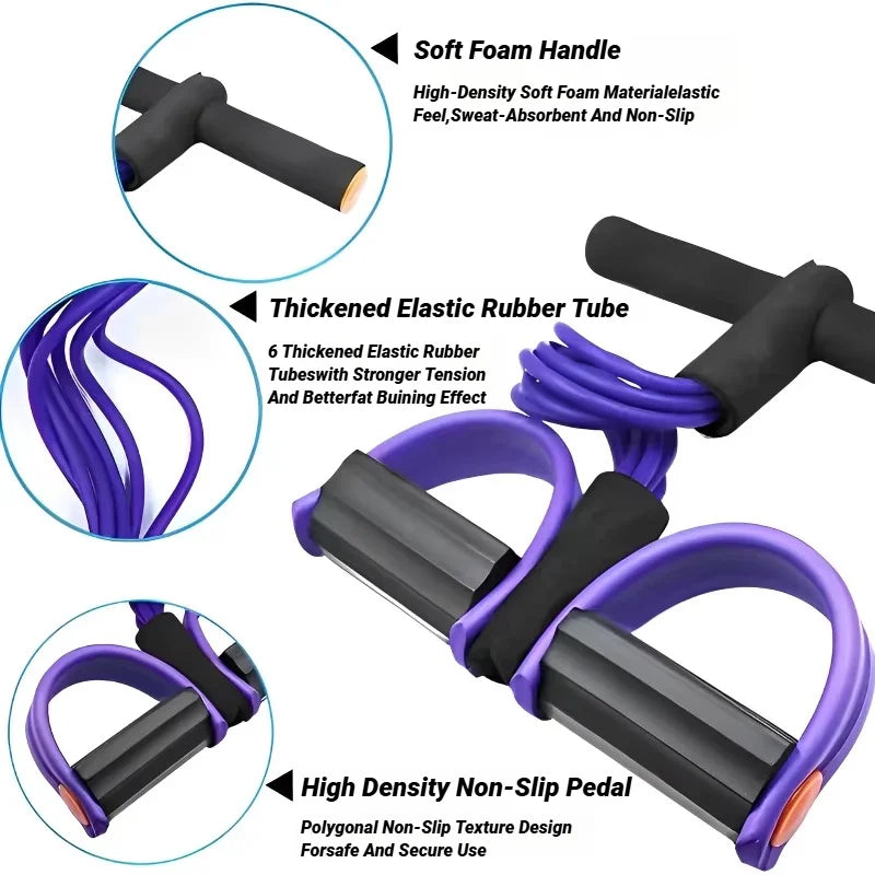 Four-Tube Pedal Tensioner | Multi-Functional Home Fitness Equipment