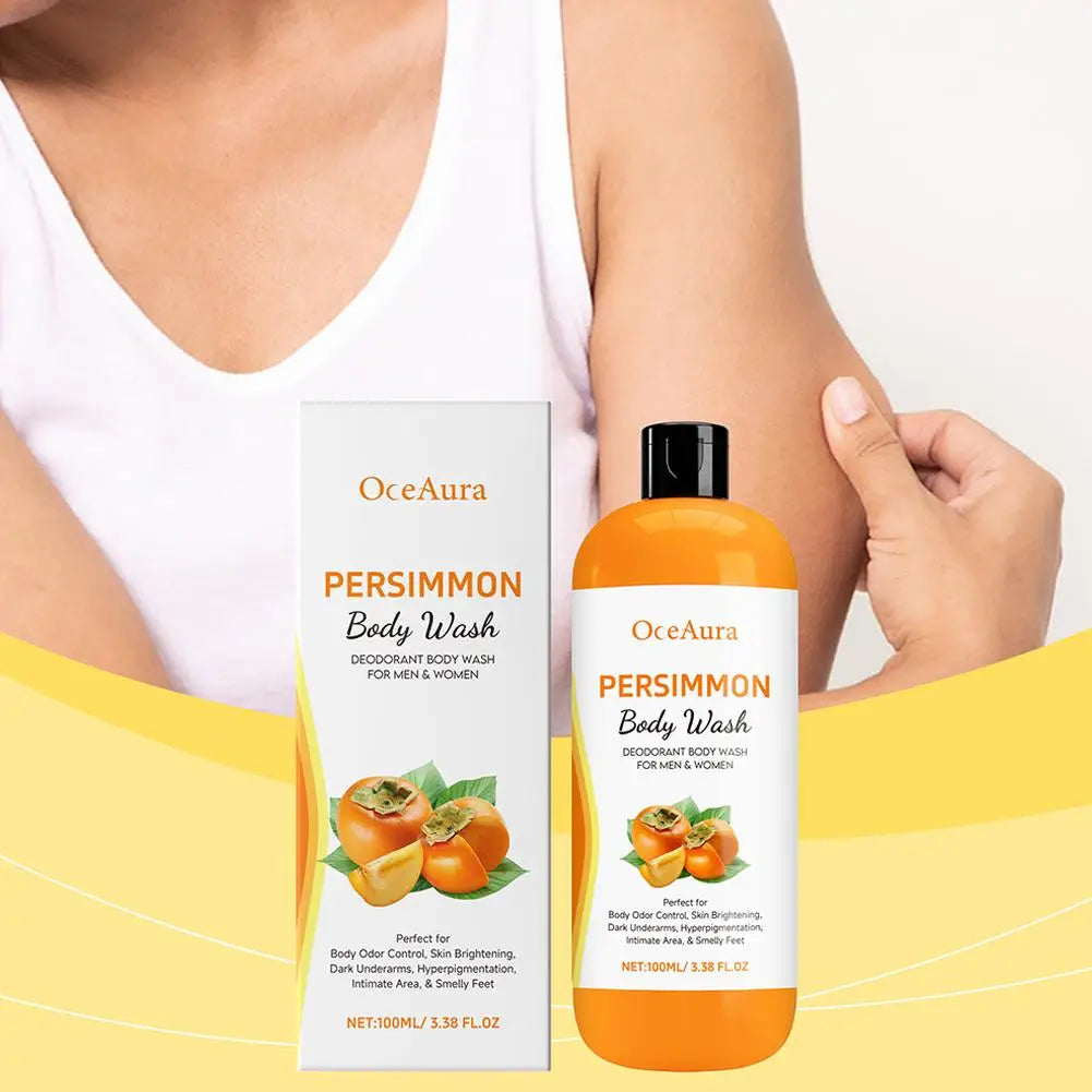 Persimmon Fresh Shower Gel Plant Extract Gentle Cleansing Moisturizing Hydrating Smooth Delicate Skin Daily Body Care