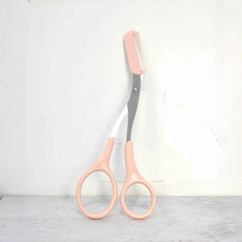 Stainless Steel Built-in Eyebrow Scissors + 1 Crescent Eyebrow Razor. Specially designed for women. Exquisite craftsmanship & durable material, easy to use and suitable for both left and right hands. An ideal gift for makeup lovers.