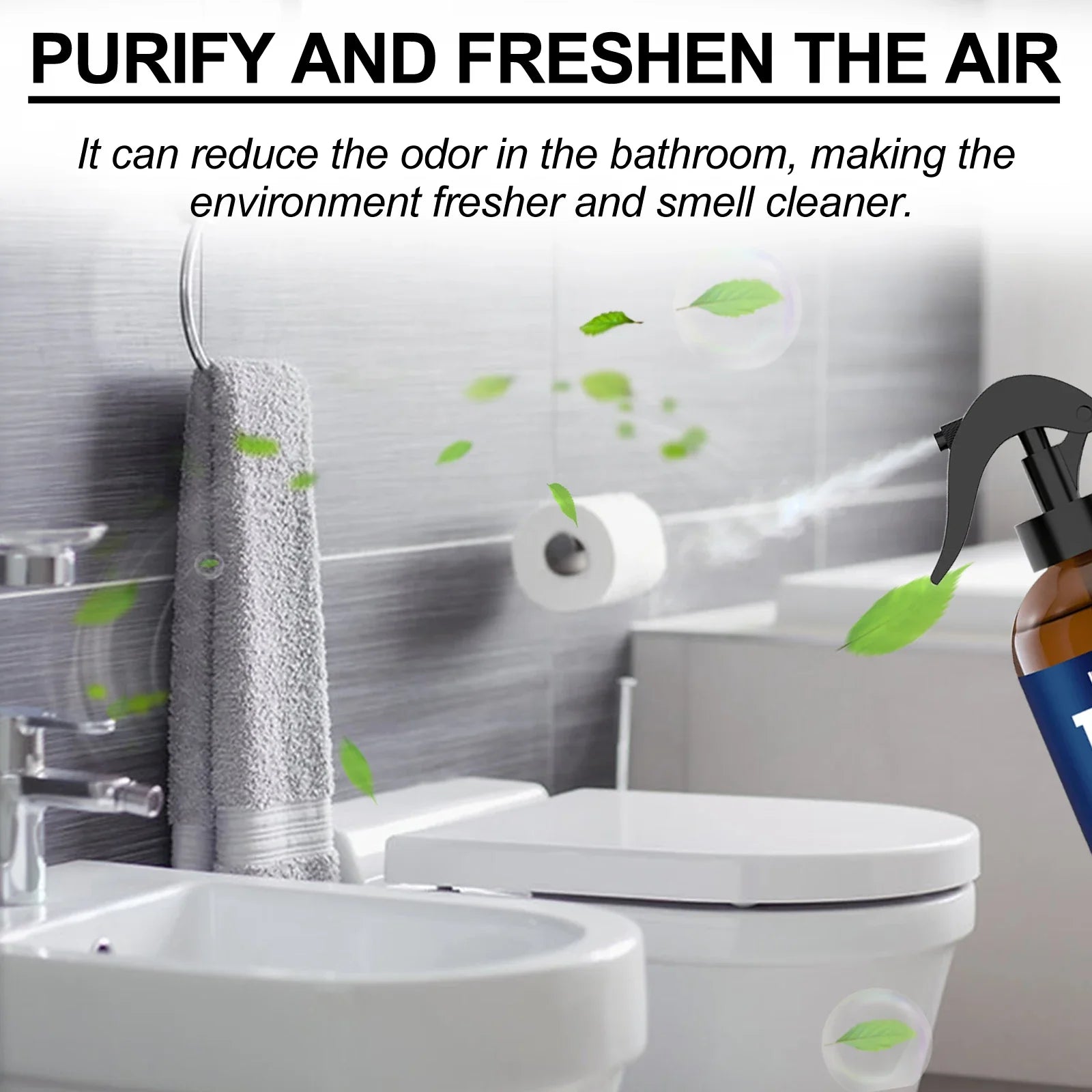 Bergamot Bathroom Deodorizer Spray Multi-functional Air Freshener for Kitchen Bedroom Interior Household Air Purification Spray