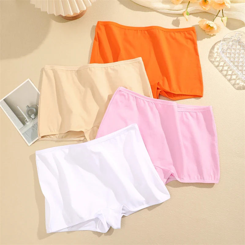 3PCS Women's Panties Cotton Seamless Sports Boxers Underwear Female Solid Color Briefs Cozy Lingerie Intimate Underpants XS-XL