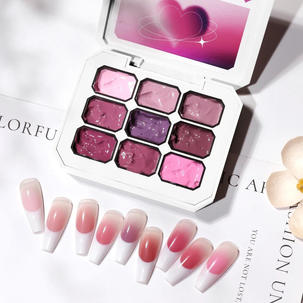 1pc 9 Colors Pink Patting Gel Smudge Canned High Saturation Popular Semi-Solid UV&LED Nail Polish Gel Nail Salon Special Y2K INS