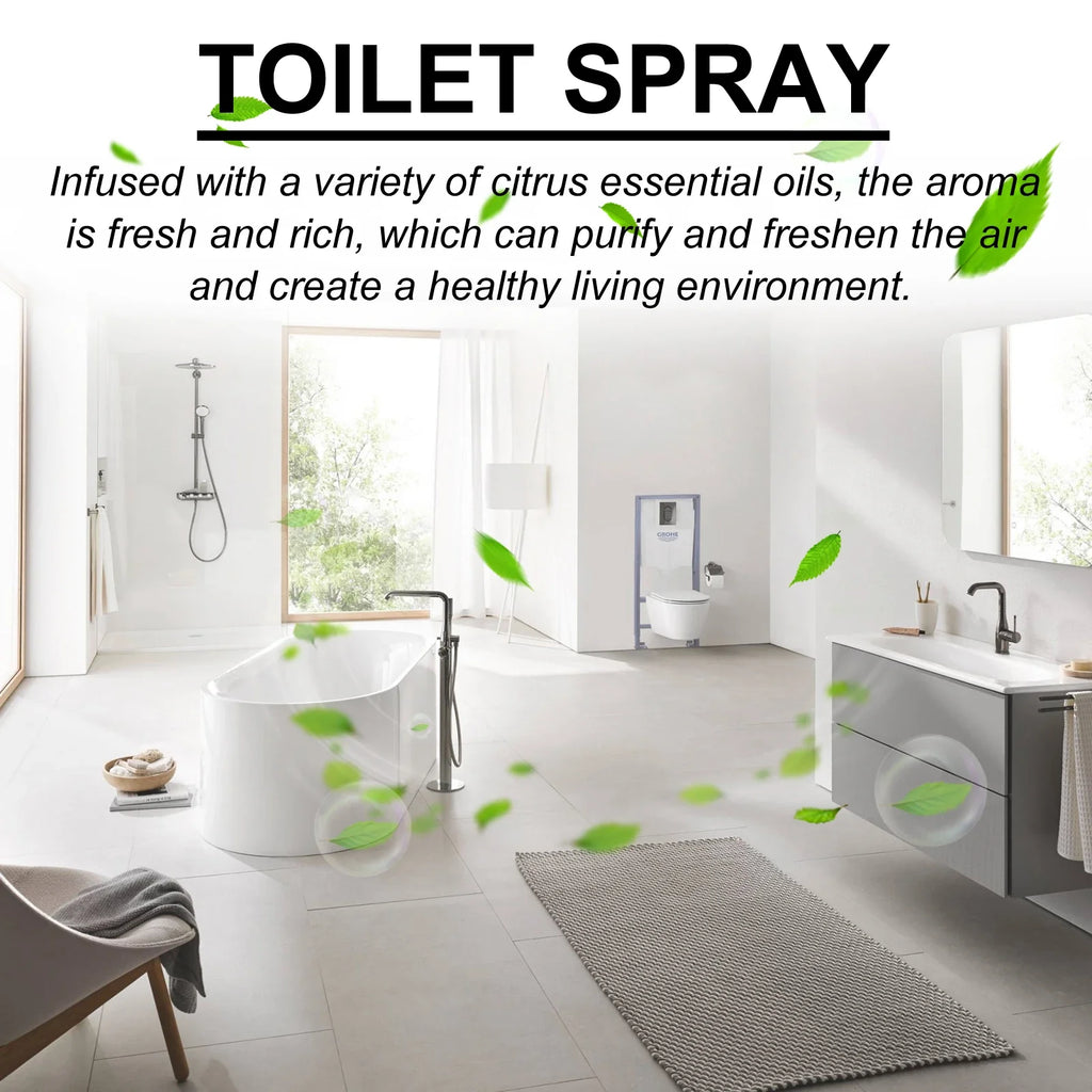 Bergamot Bathroom Deodorizer Spray Multi-functional Air Freshener for Kitchen Bedroom Interior Household Air Purification Spray