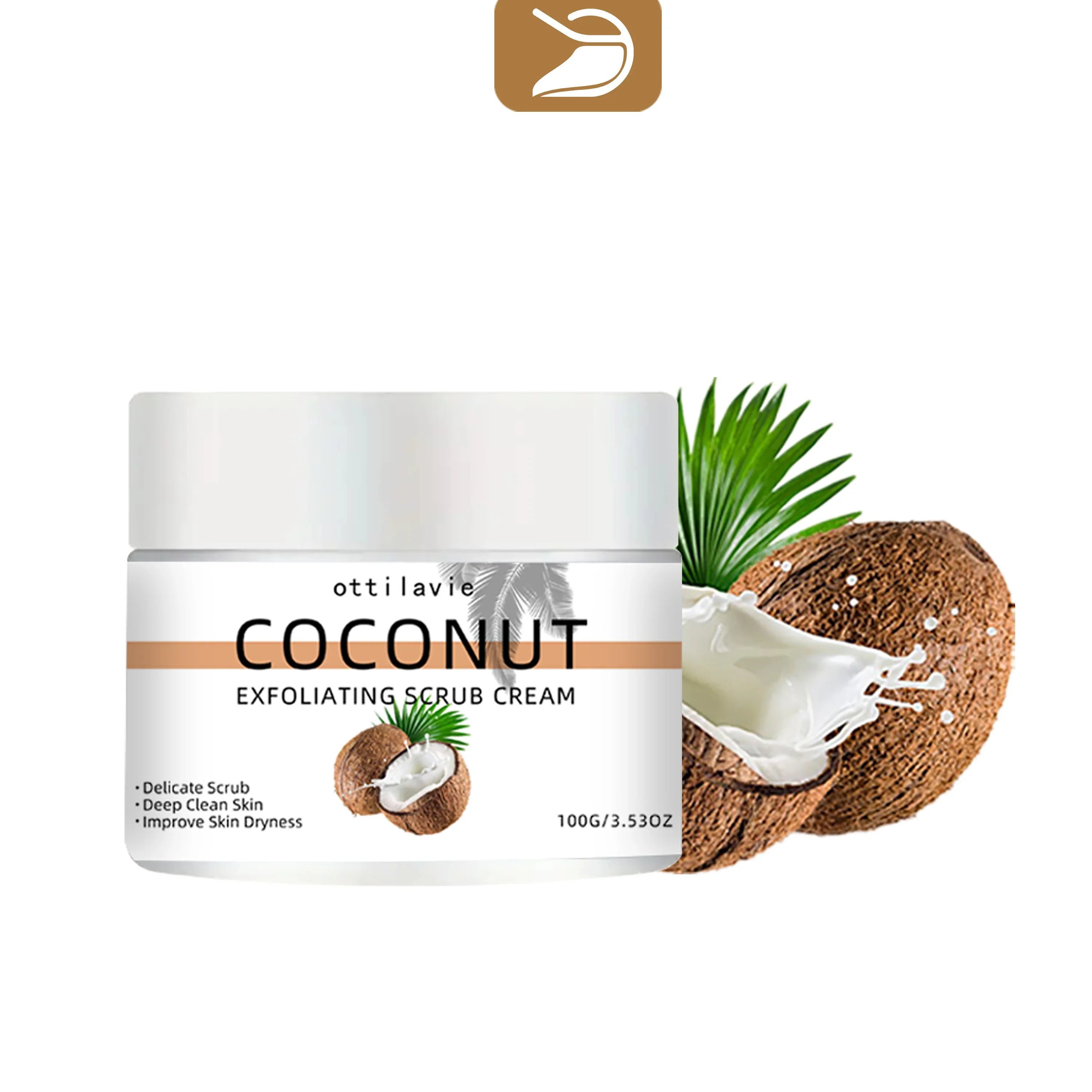 ottilavie Coconut Exfoliating Scrub Cream  Physical exfoliation for smooth skin  Suitable for all skin types (face, neck & body)