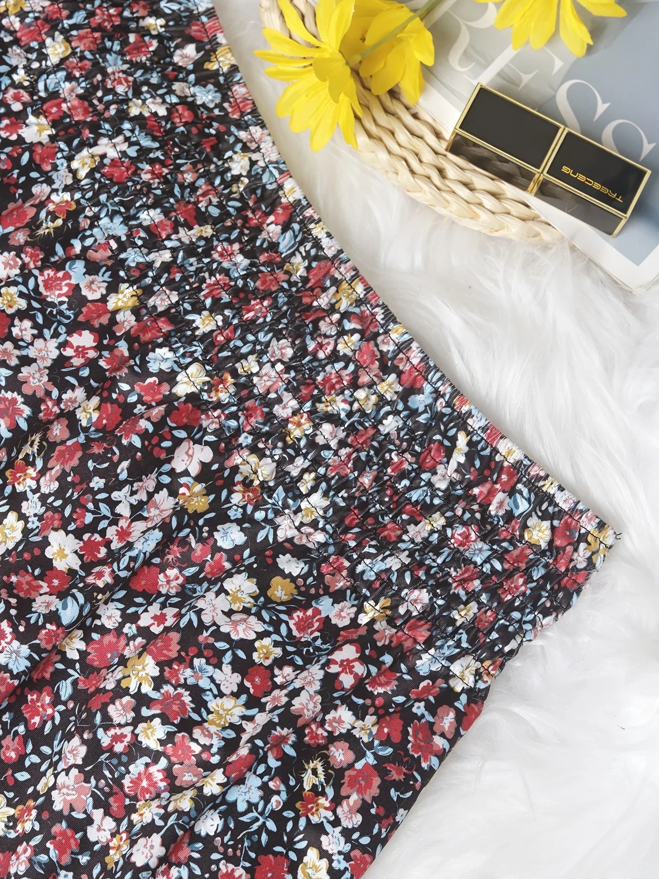 Plus Size Women's Skort Floral Print High Waist A-Line Summer Fashion Lightweight Casual Comfortable Flowy Design Breathable Fab