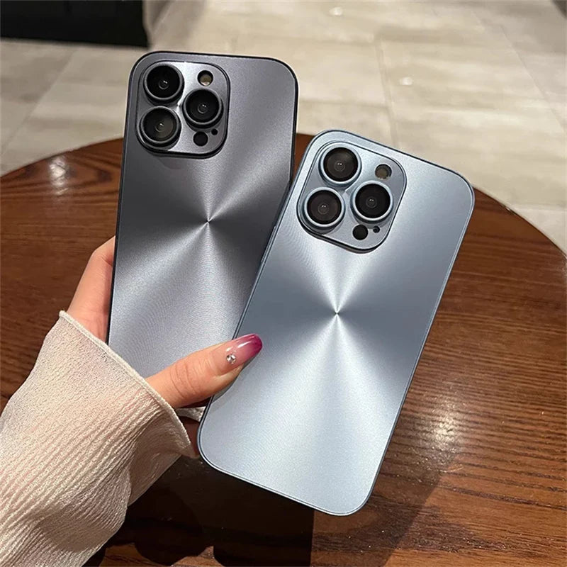 Luxury Laser Aurora CD Pattern Matte Case For iPhone 16 15 14 13 12 11 Pro Max 16 Plus Soft Bumper Shockproof Armor Hard Cover
