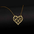 Inside Heart Pendant Necklace Fashion Chain Necklace Popular Women Charm Hollow Heart Clavicle Collar Jewelry Party Girl Gift