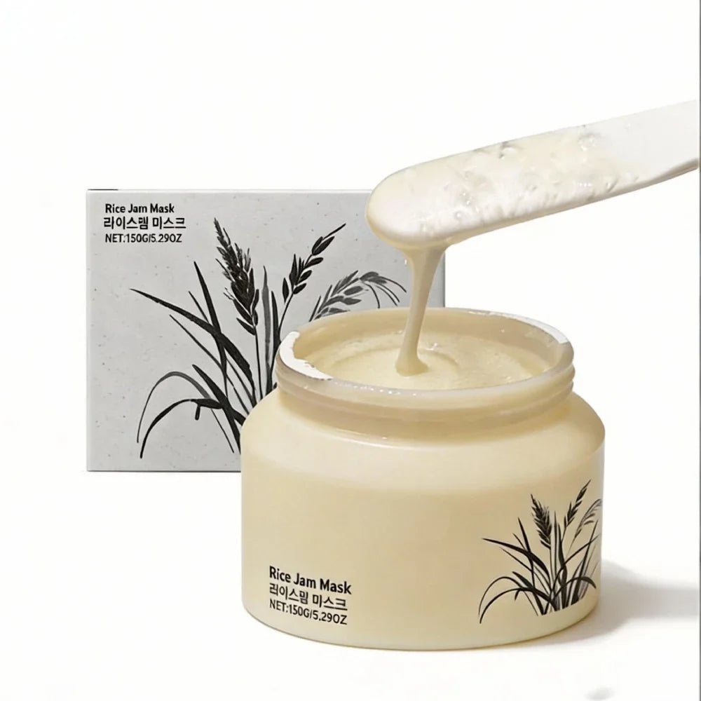 Rice Jam Mask,Body Face Smooth Soft Radiant Skin Smeared Mask,Deep Cleansing Hydrating,Korean Moisturizing Purifying Skincare