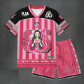 Demon Slayer Shinobu Kocho #67 Jersey 2-Piece Set Men's Anime Butterfly Wing Short Sleeve Tee and Shorts Casual Streetwear