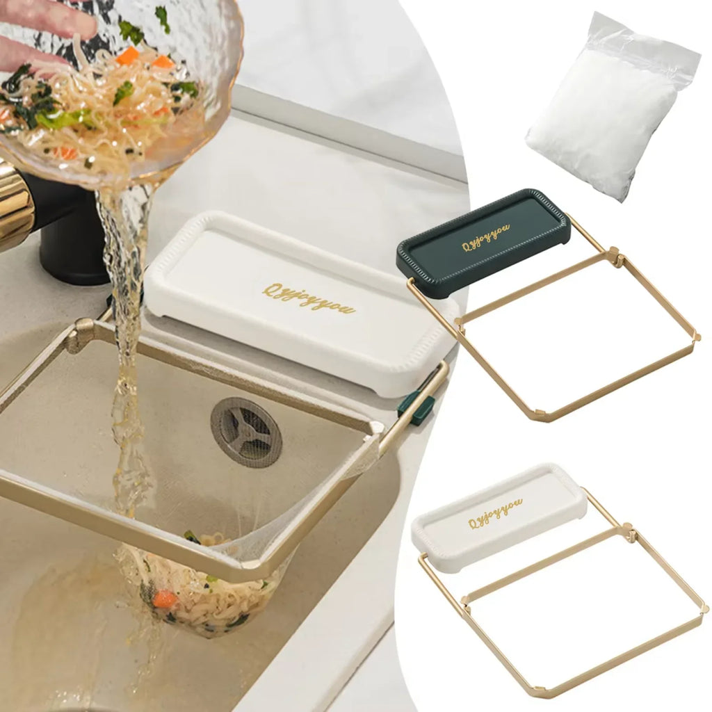 Foldable Sink Strainer Mesh Bag Stand Kitchen Sink Filter Rack Waste Garbage Net Shelf Disposable Garbage Mesh Bag Kitchen Gadge