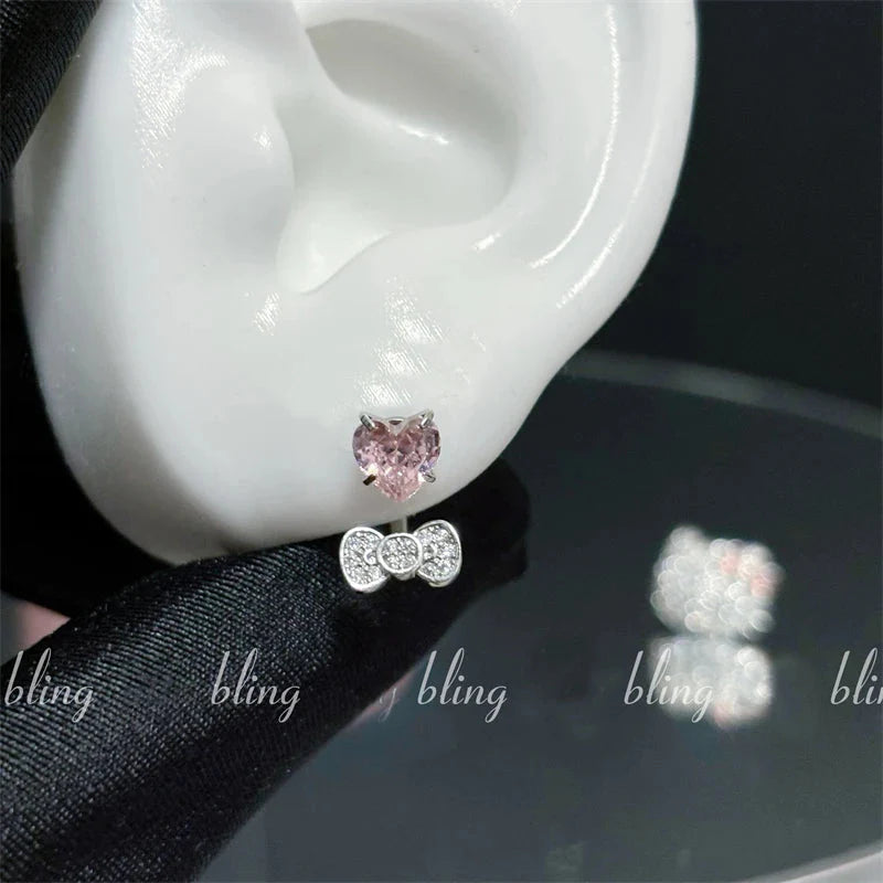 Cute Bowknot Love Heart Annular Ear Bone Earring