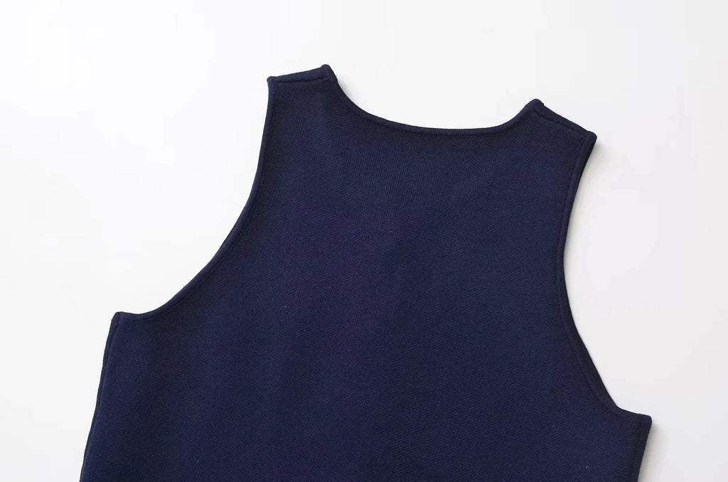 Ropa Mujer Winter 2025 New Outerwear Knit Vest Sleeveless Cropped Woman White Vest Asymmetrical Slim Sweater Vests Tops кардиган