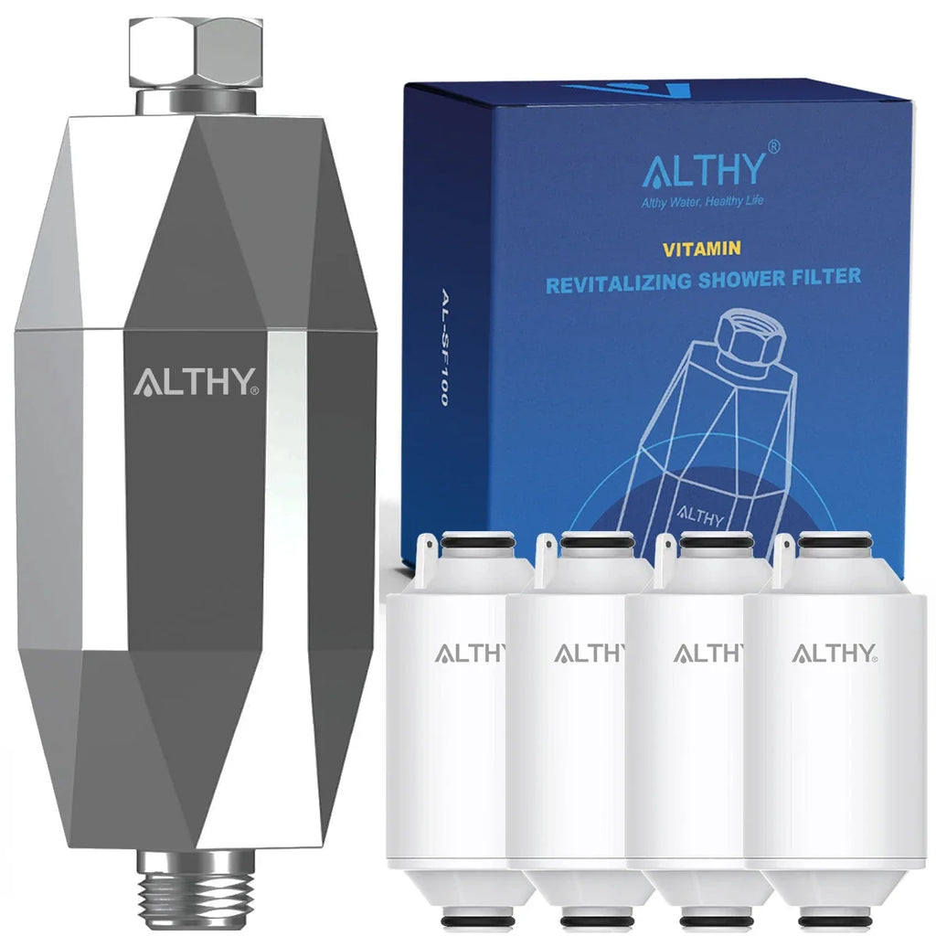 ALTHY Vitamin C Shower Head Water Filter, Reduces Chlorine,Softened water,Improves Dry Itchy Skin, Hair Dandruff, Eczema