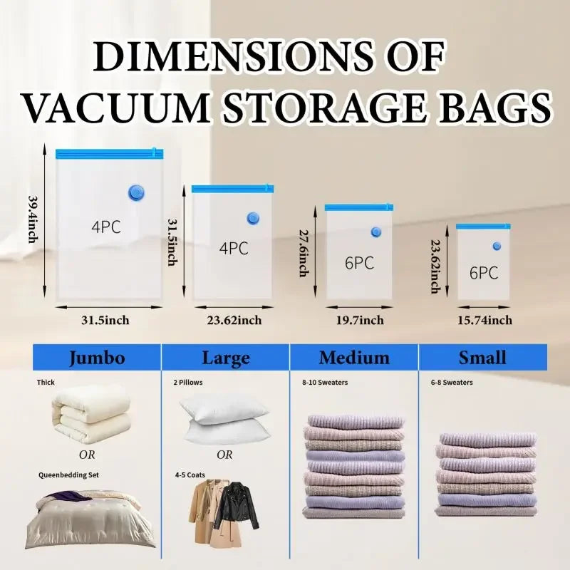 Vacuum Storage Bags Wardrobe Organizer Vacuum Seal Bag Space Saving Bags for Clothes Pillow Bedding Blanket Packaging Storager