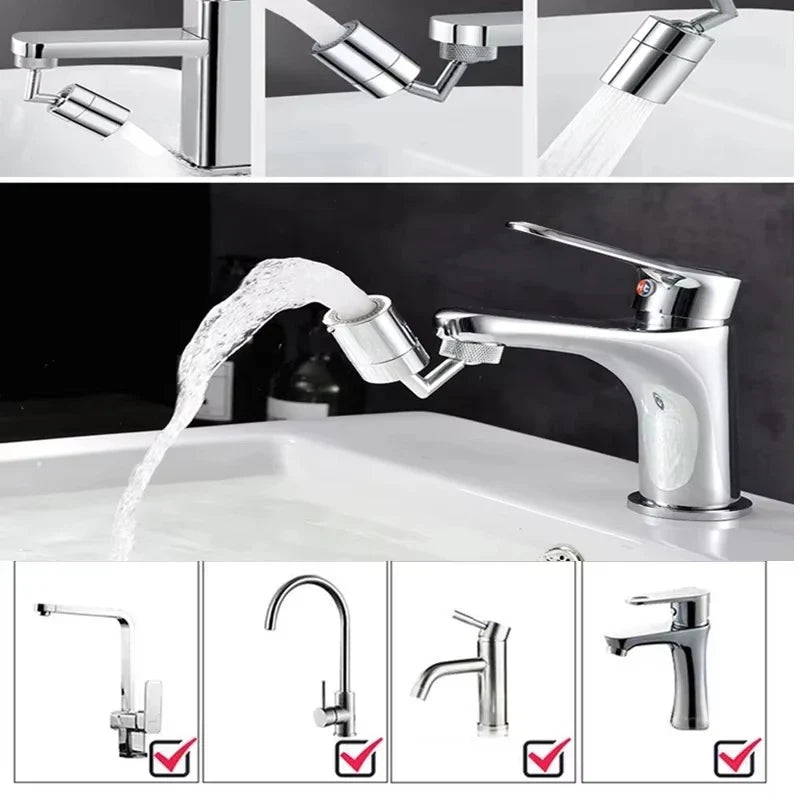 720° Universal Faucet Extender Aerator, Rotating Splash Proof Water Saving Faucet Adapter, ABS Plastic Washbasin Faucet Nozzle f