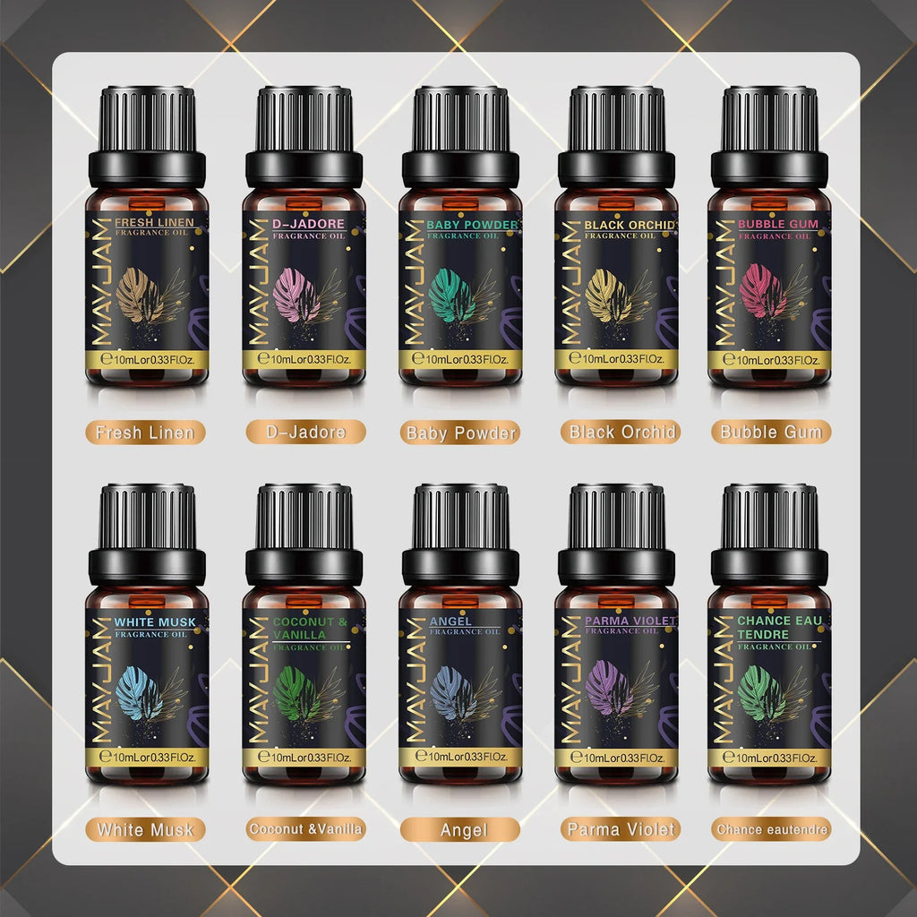 MAYJAM 10ml Aromatic Essential Oil Bubble Gum La Vie Est Belle D-Jadore White Musk Sea Breeze Baby Powder Long-lasting Scents