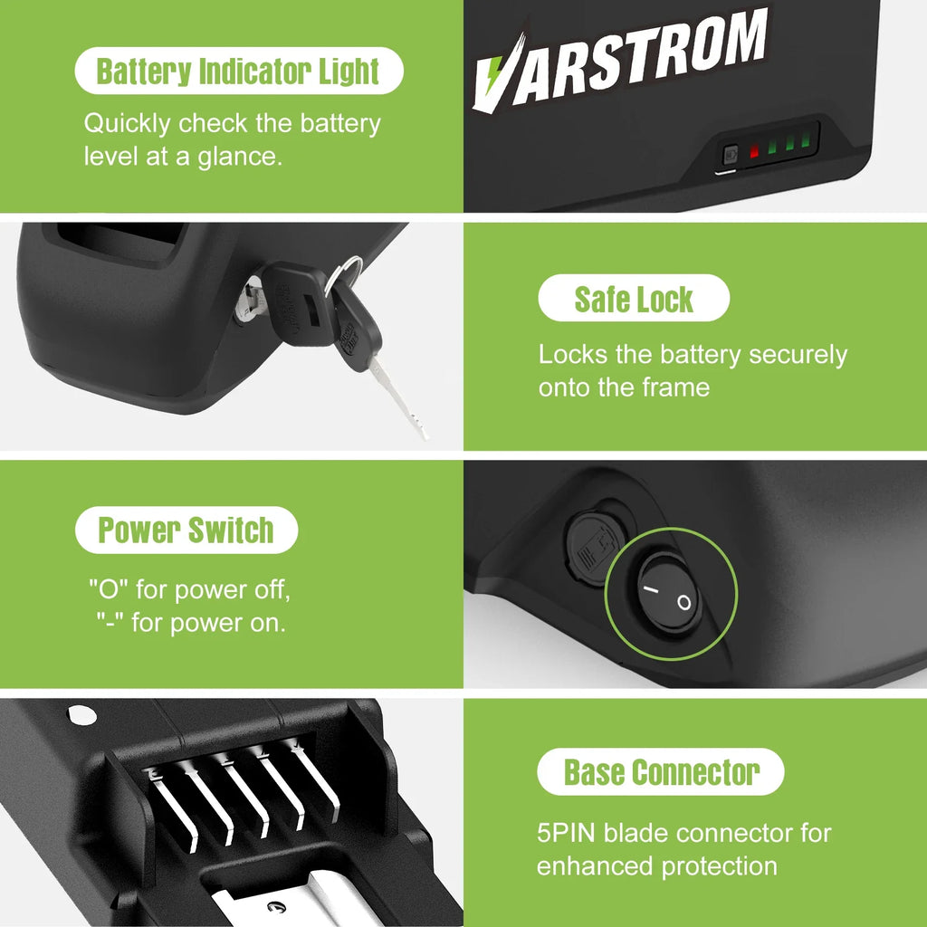 Varstrom Ebike Battery 48V 20Ah 40A BMS Downtube Pack