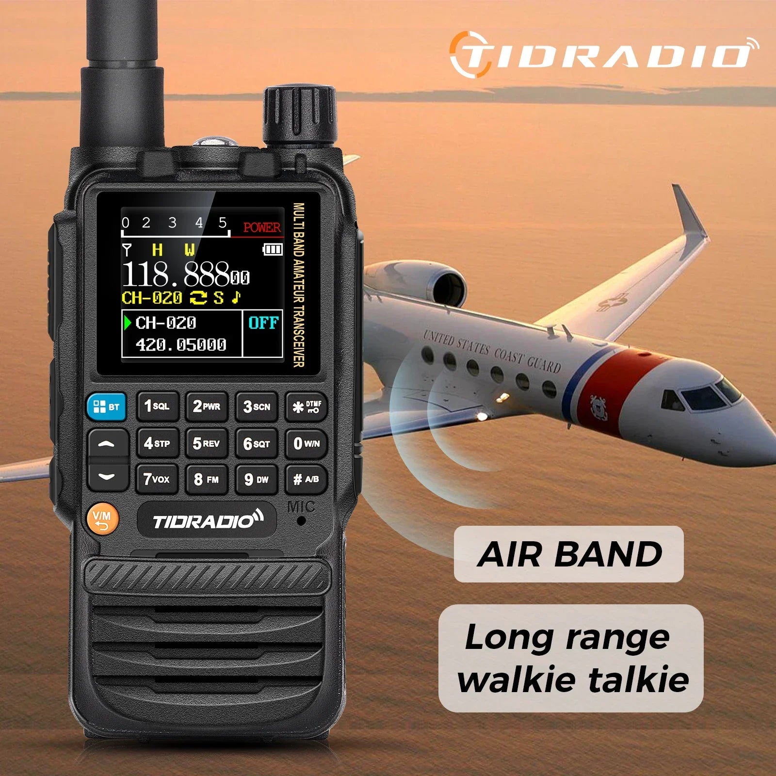 TIDRADIO H3 Walkie Talkie Long Range USB C Charging