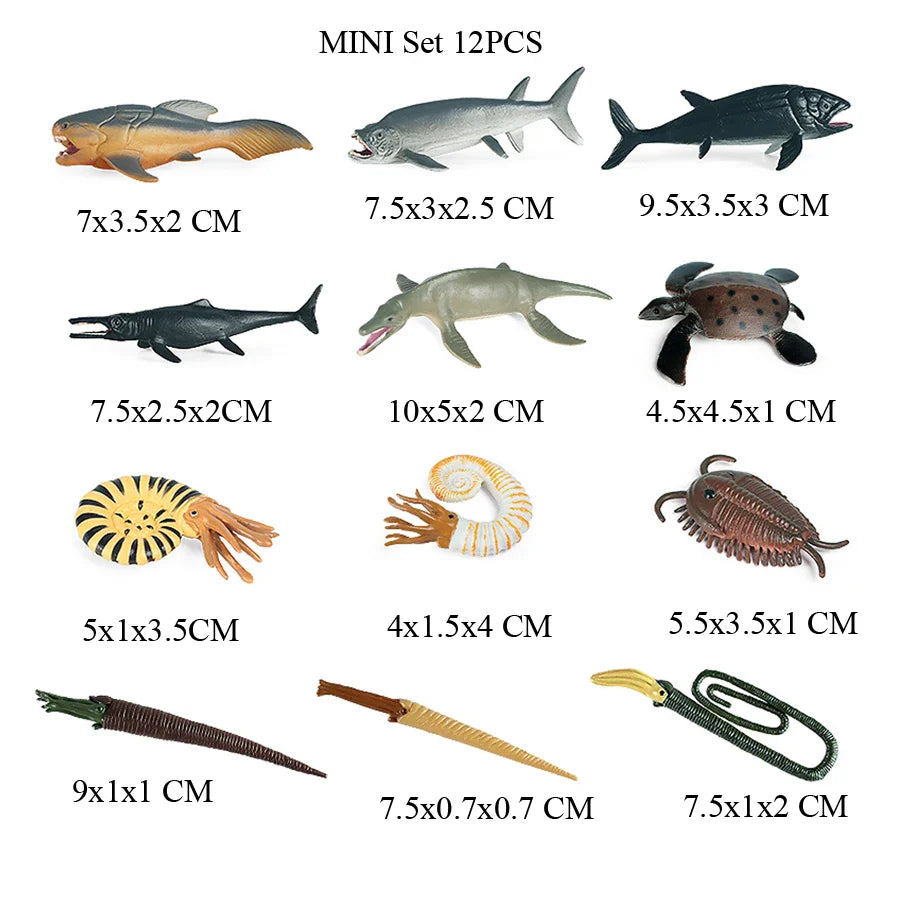 Realistic Mini Ocean Animal Figurines Plastic Marine Sea Creatures Whale Shark Dolphin Turtle Penguin Model Playset Gift for Kid