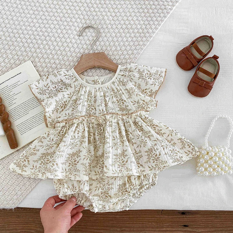 0-24m Baby Clothes Summer Baby Girl Bodysuit Floral New Female Baby