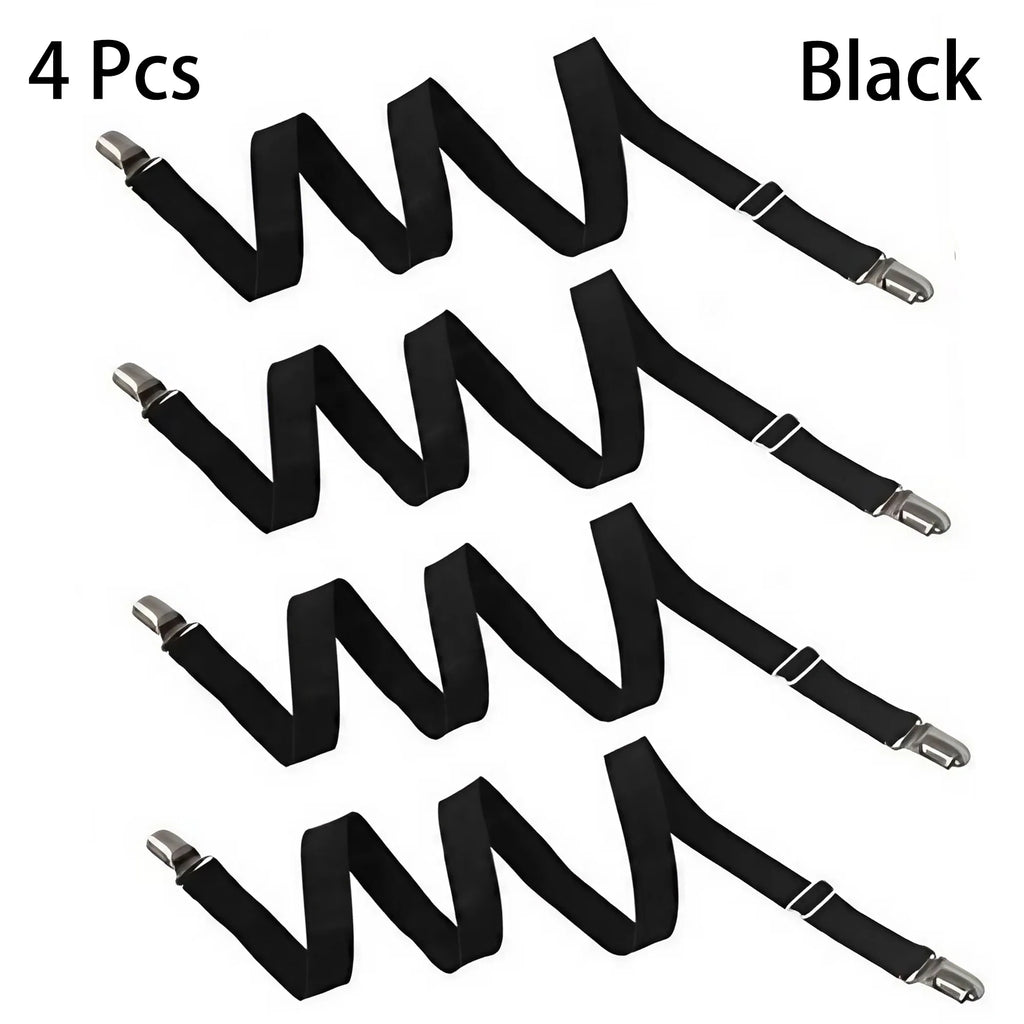 STONEGO 4PCS Double Clip Sheet Fasteners - Versatile Sheet Clips for Bed Sheets and Sofa Covers with Non-slip Adjustment