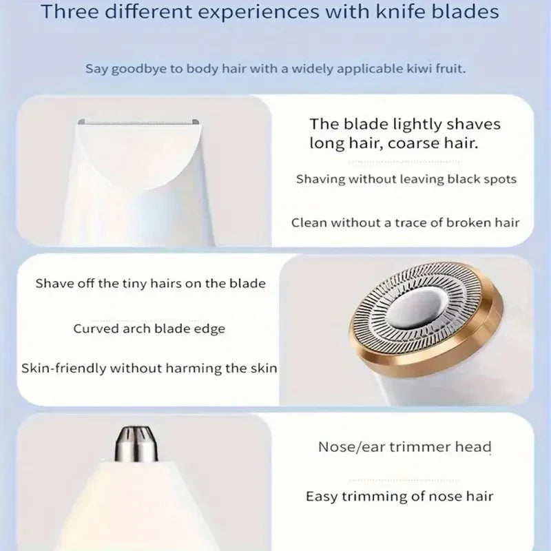 Multi Functional 3-in-1 Shaver, USB Charging, Underarm Hair Removal Device, Women's Home Eyebrow Trimmer, Nose Hair Trimmer
