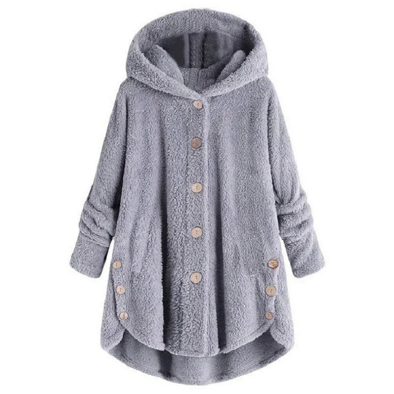 Fashion Trend Autumn and Winter Press-pleated Printed Turn-collar Long-sleeved Shirt Two-piece Furry Coat