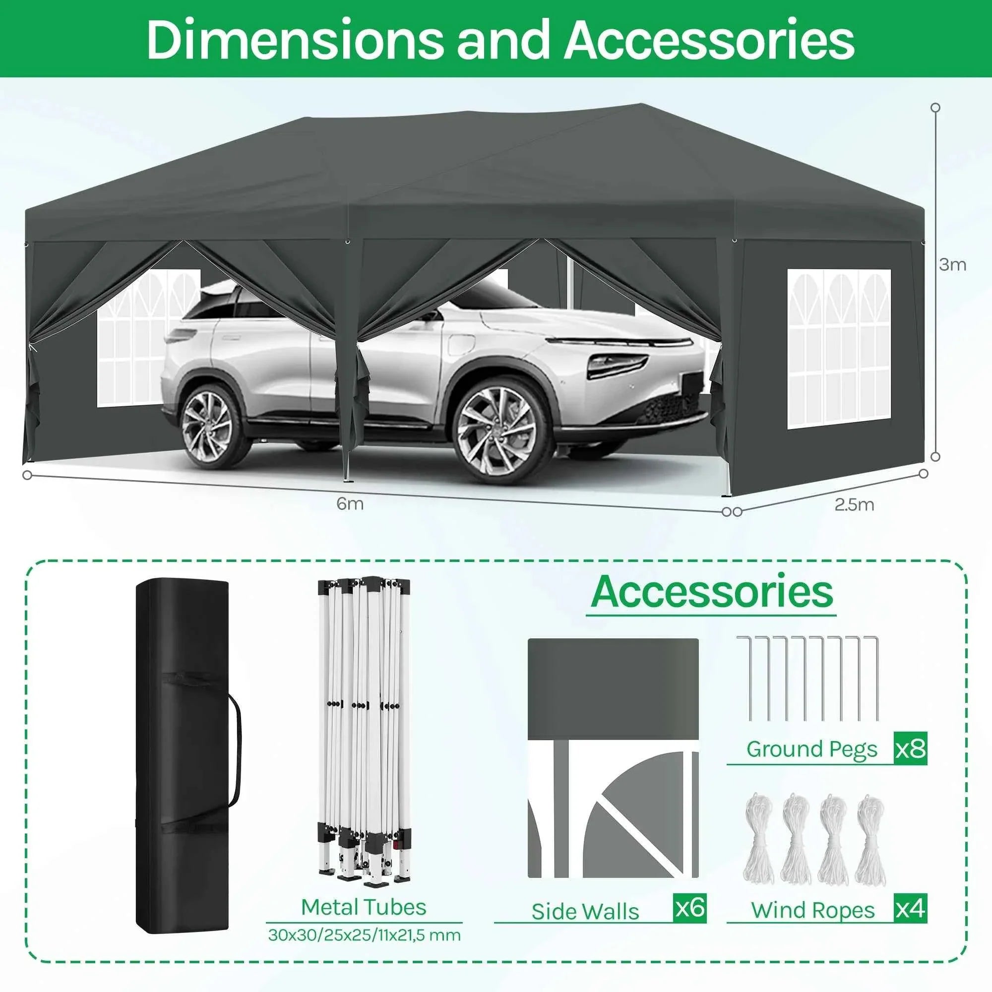 Pop Up Folding Gazebo Garden Gazebo Marquee Pergola Waterproof Windproof UV Protection party tent for Garden Camping Beach BBQ