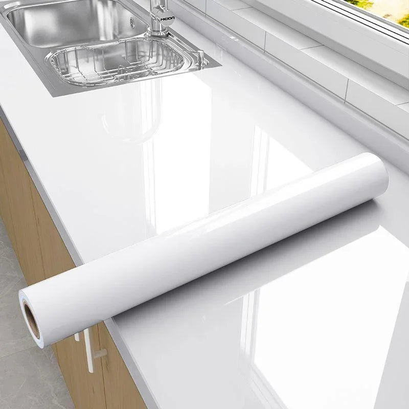 Kitchen countertop White Self-adhesive Wall Wallpaper Self Adhesive Autohesion Wallpapers Home Decor Waterproof Cabinet Sticker