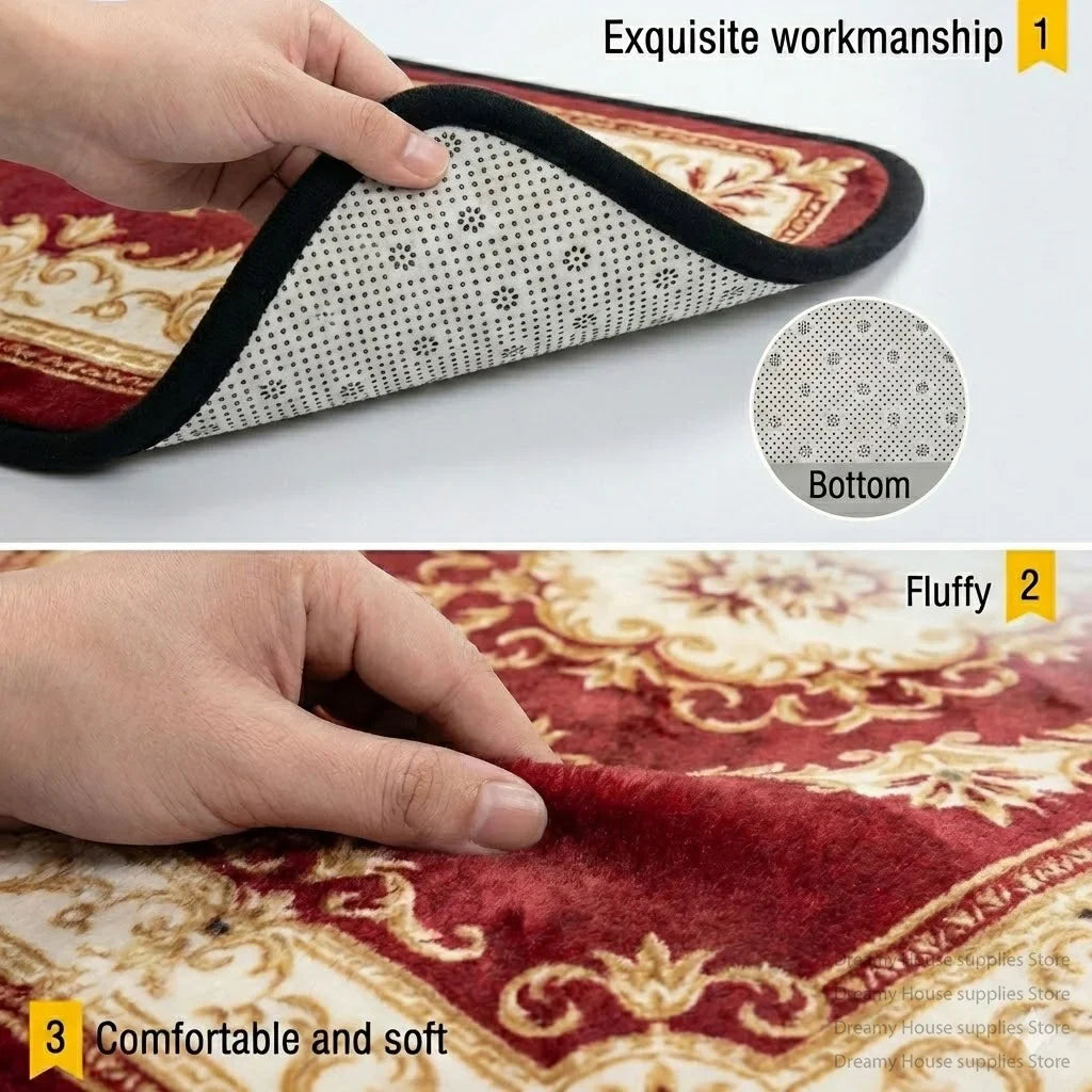 Persian Ethnic Carpet for Living Room Luxury Decoration Home Large Area Non-slip Rug 200x300 Non-slip Washable Bedroom Mat Soft