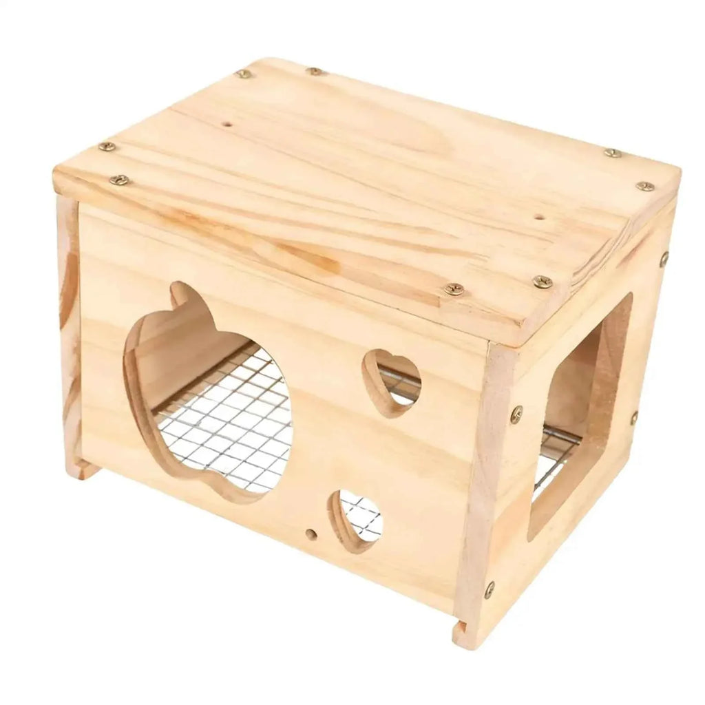 Bird House Wood Nesting Box Parrot Hideaway Rest Hut Cage Decor Accessory for Budgies Cockatiel Indoor Aviary