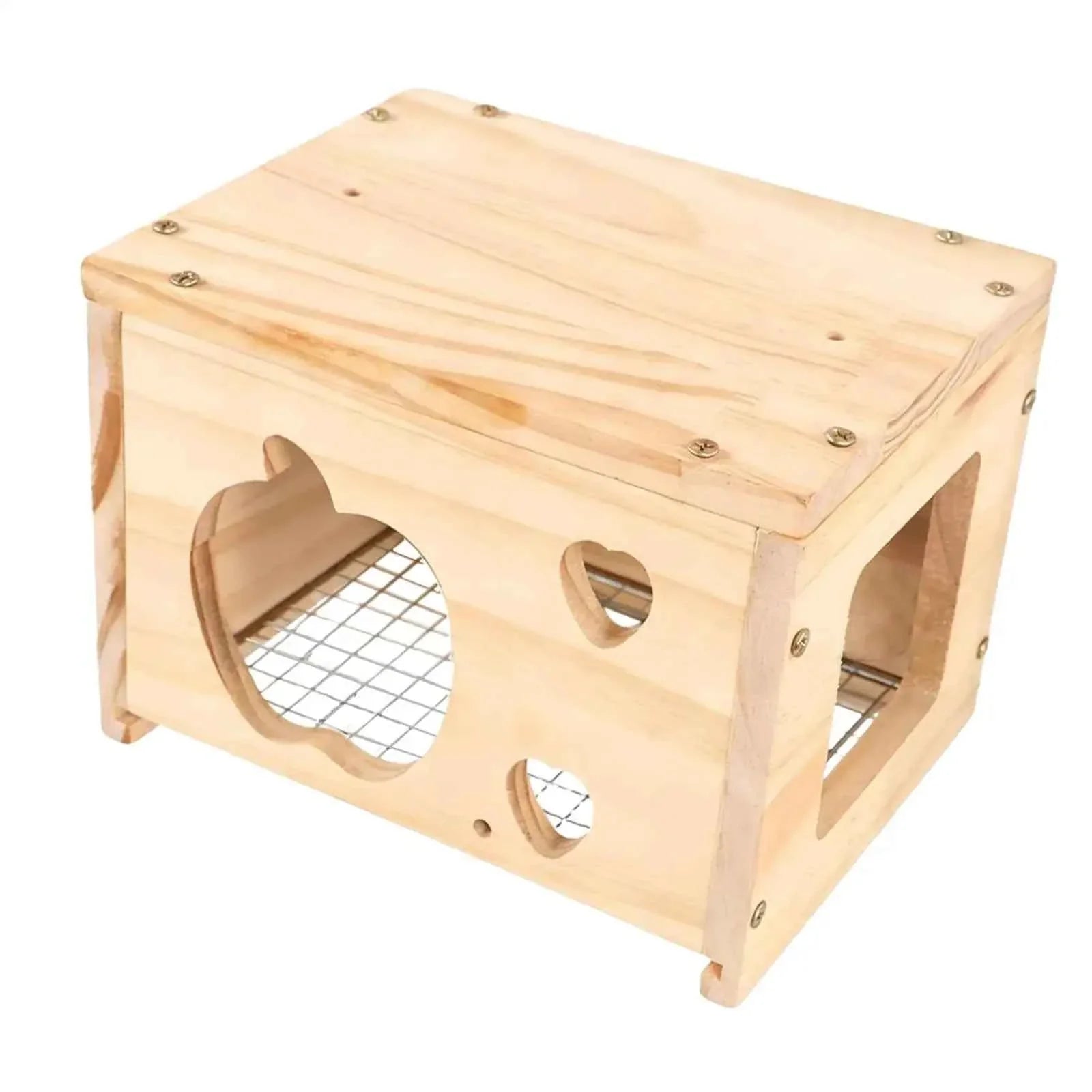 Bird House Wood Nesting Box Parrot Hideaway Rest Hut Cage Decor Accessory for Budgies Cockatiel Indoor Aviary