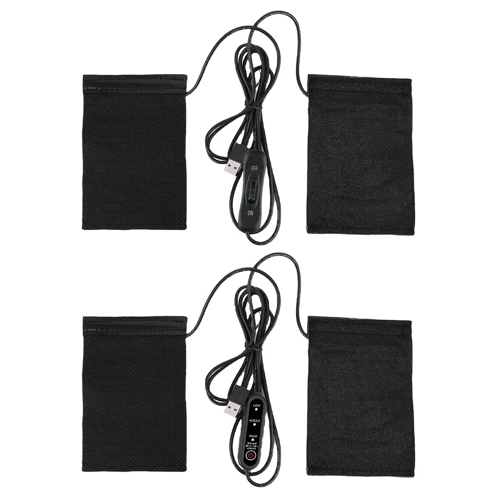 12V USB Motorcycle Heating Handlebar Cover Electric Heated Handgrips Warmer Anti Slip Heated Handle Cover for Outdoor Riding
