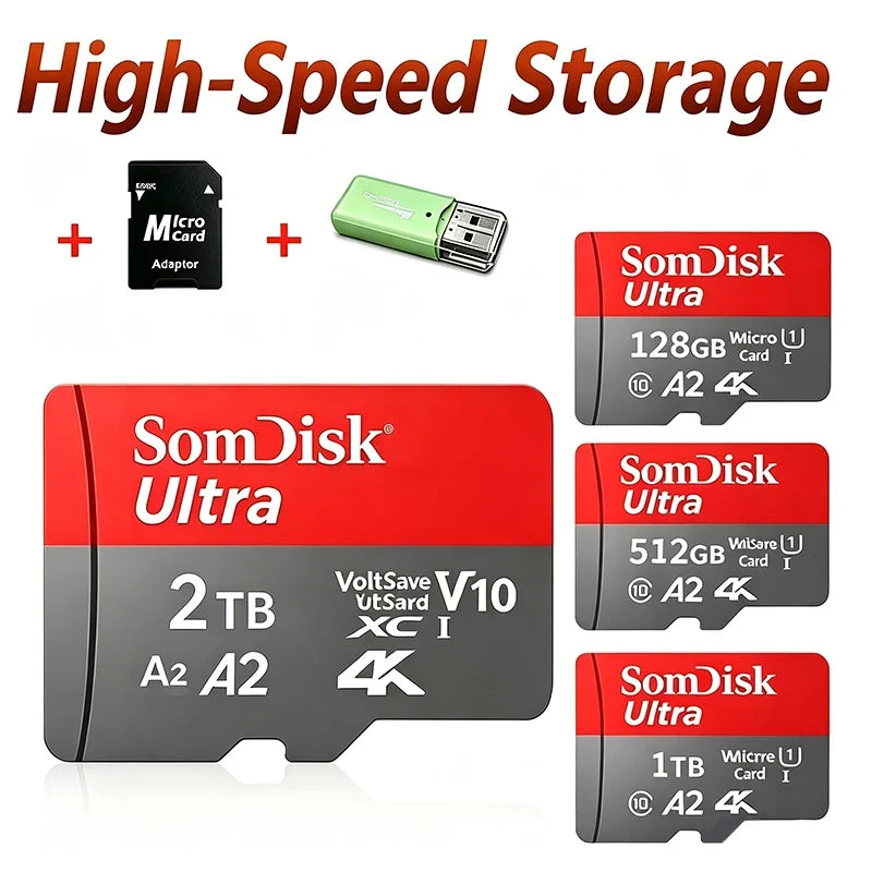 128gb Micro Tf/ SD Card Class 10 High Speed Memory Cards Stable