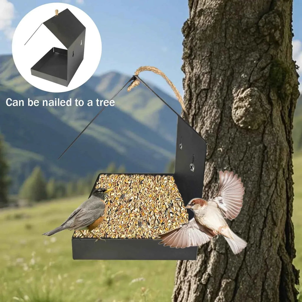 Metal Bird Feeder House, Morden Design House Bird Feeder, Perfect for Attracting Wild Birds, Outdoor Garden Bird Feeder