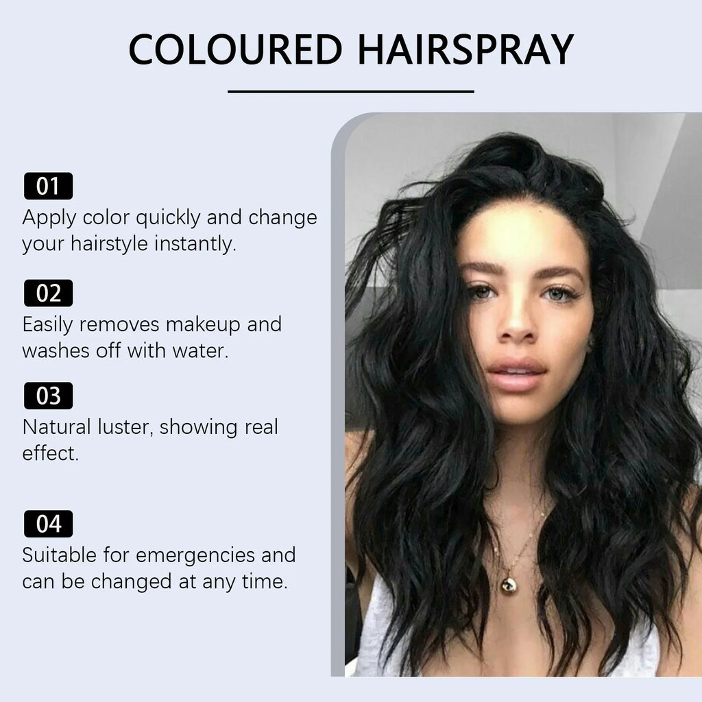 Instant Hair Color Spray Gray White Hair Coverage Repair Dry Nourishing Hair Styling Product Easy Rinse Temporary Black Hair Dye