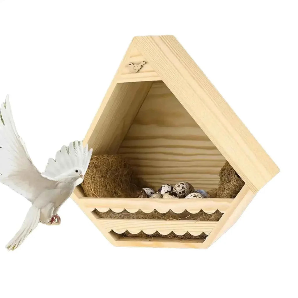 Bird House Wooden Finch Nesting Habitat Garden Wild Birds House for Sparrow Swallow Wren Chickadee Pigeon Outdoor Garden