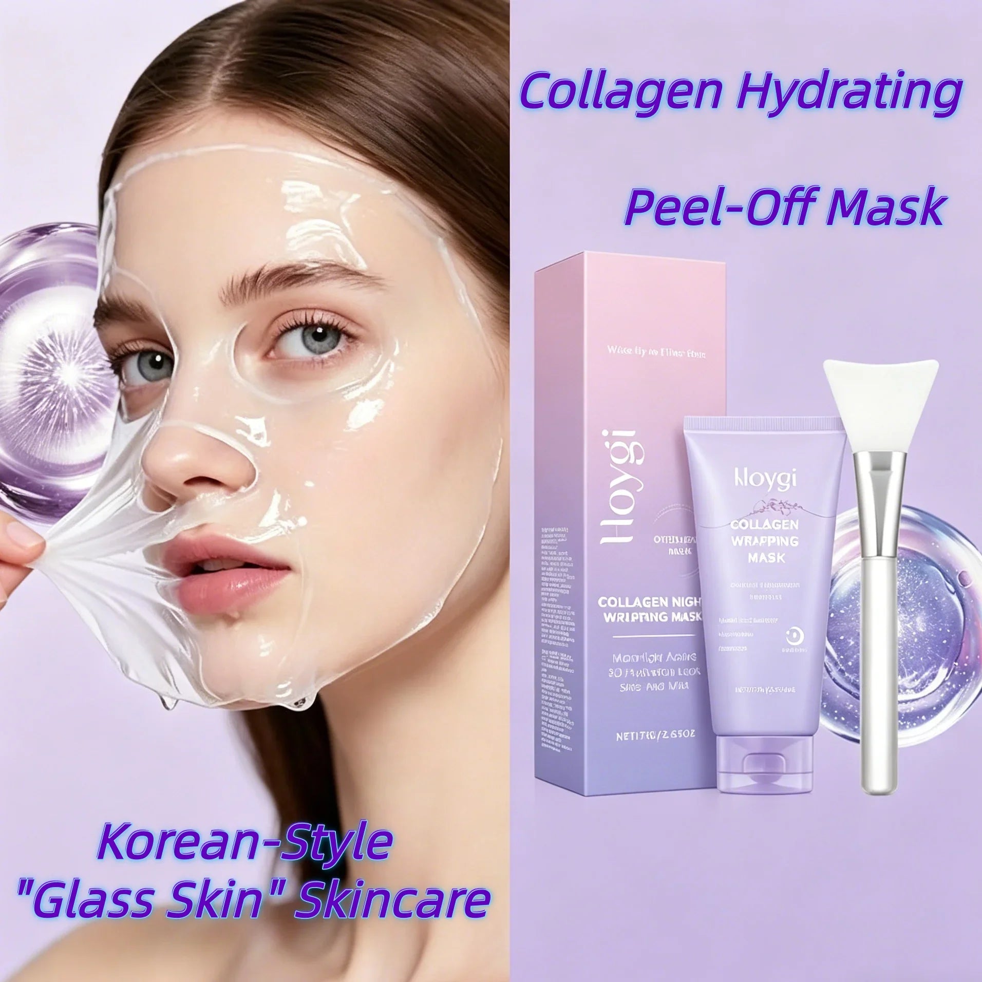Korean Skincare Collagen Peel Off Facial Mask,Instant Glow&Glass Skin,Pore Cleansing&Firming,Smooth Fine Lines&Removes Impuritie